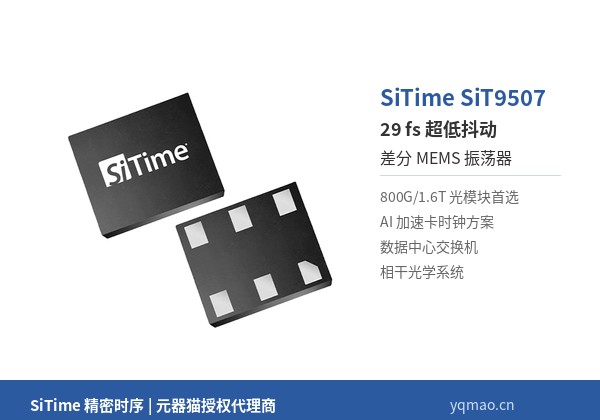 SiTime SiT9507 — 29 fs 超低抖动差分 MEMS 振荡器